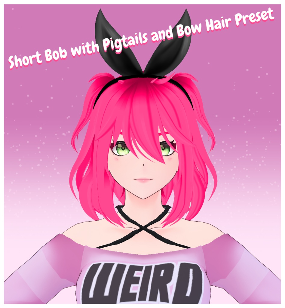 *FREE* VRoid STABLE & BETA -- Short Bob with Pigtails Hair Preset -- ショートボブ（おさげ髪）プリセット