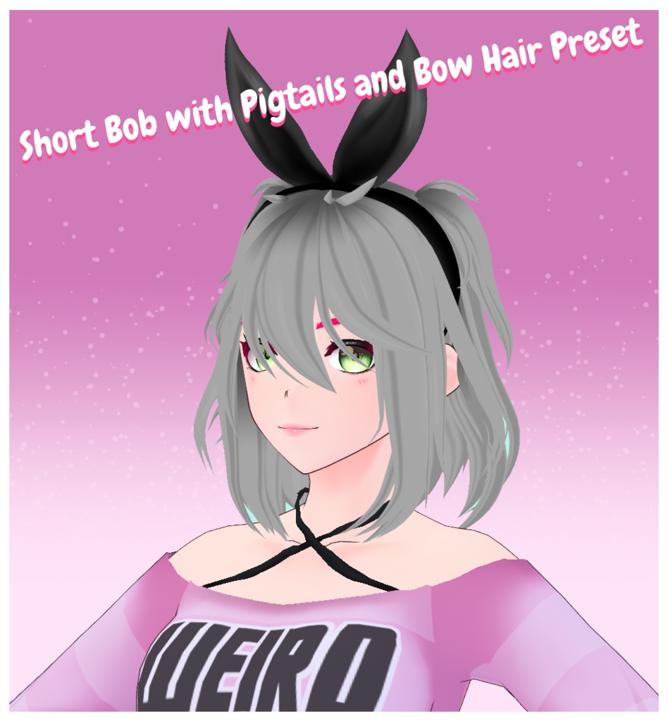 *FREE* VRoid STABLE & BETA -- Short Bob with Pigtails Hair Preset -- ショートボブ(おさげ髪)プリセット