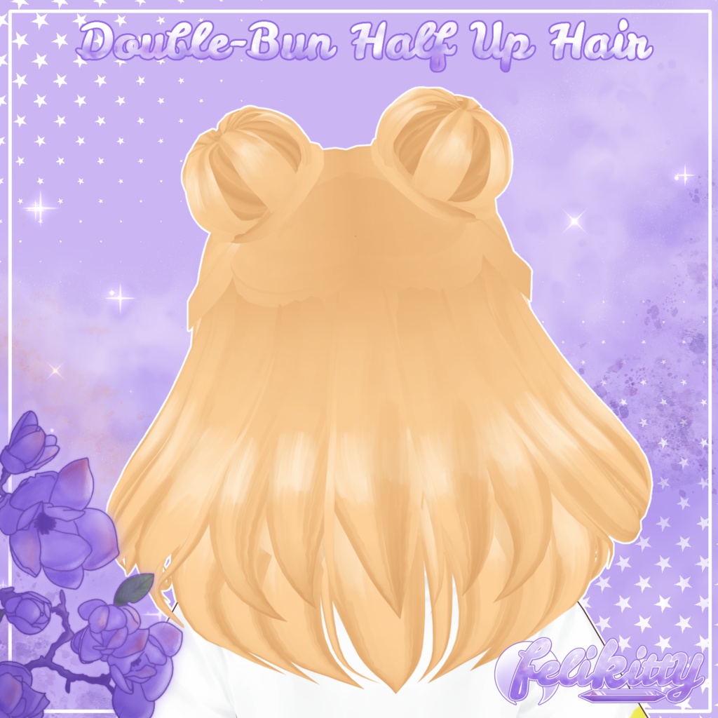 VRoid Stable -- Double-Bun Half Up Hair -- ダブルバン・ハーフアップ・ヘア