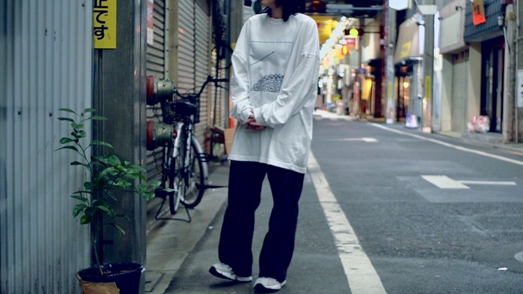 ビッグシルエットロングスリーブTシャツ「仄日たち」White