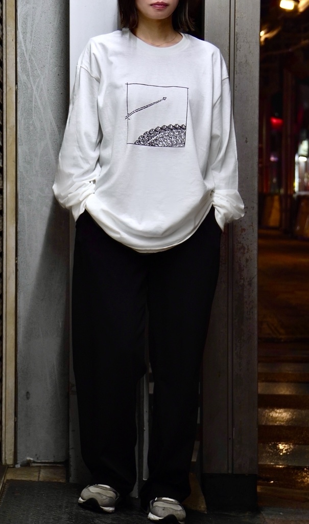 ロングスリーブTシャツ「仄日たち」White