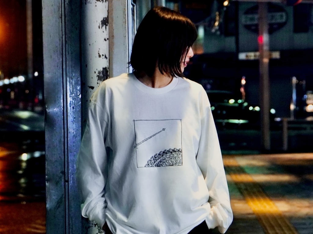 ロングスリーブTシャツ「仄日たち」White