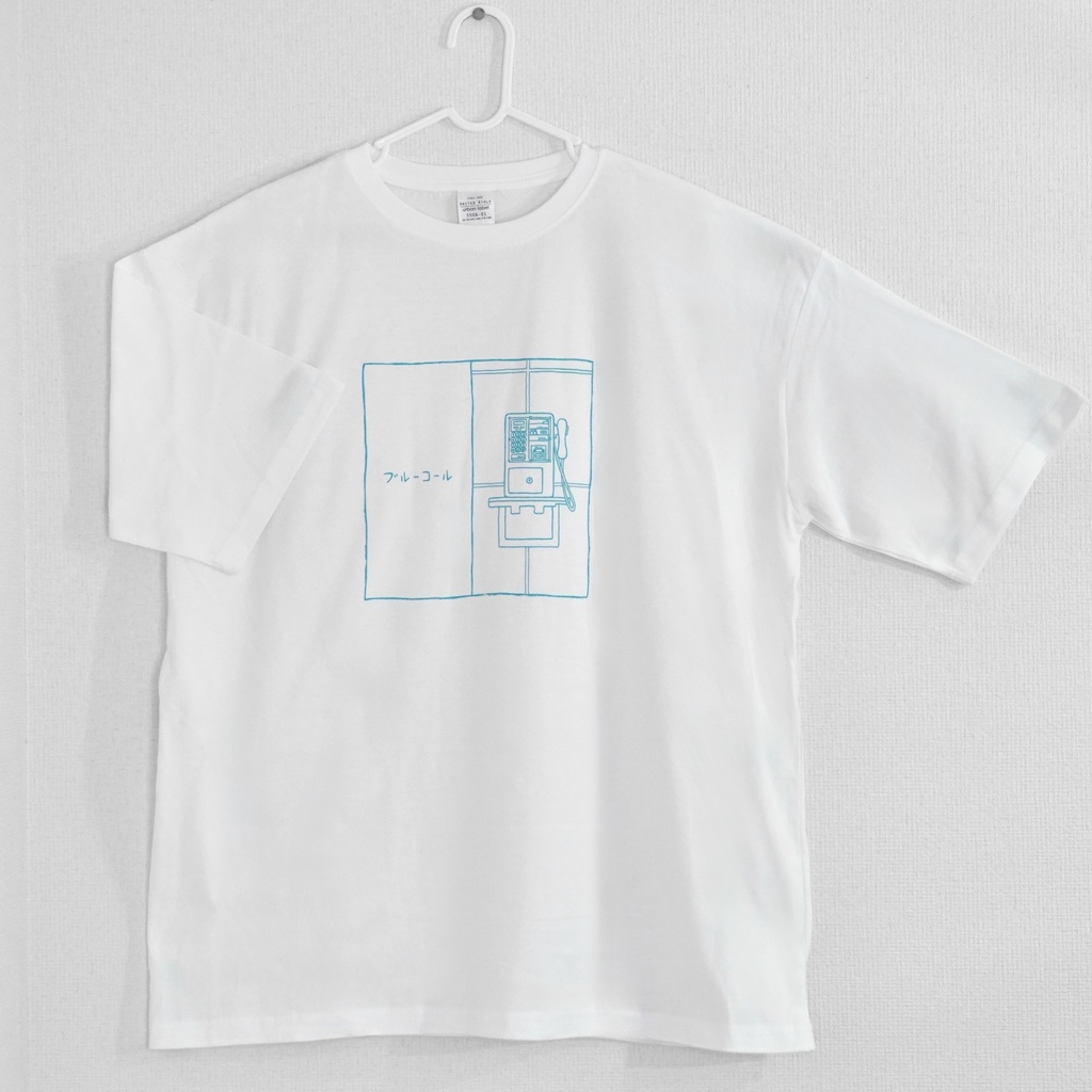 ビッグシルエットTシャツ「ブルーコール」White
