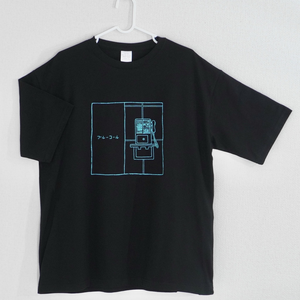 ビッグシルエットTシャツ「ブルーコール」Black