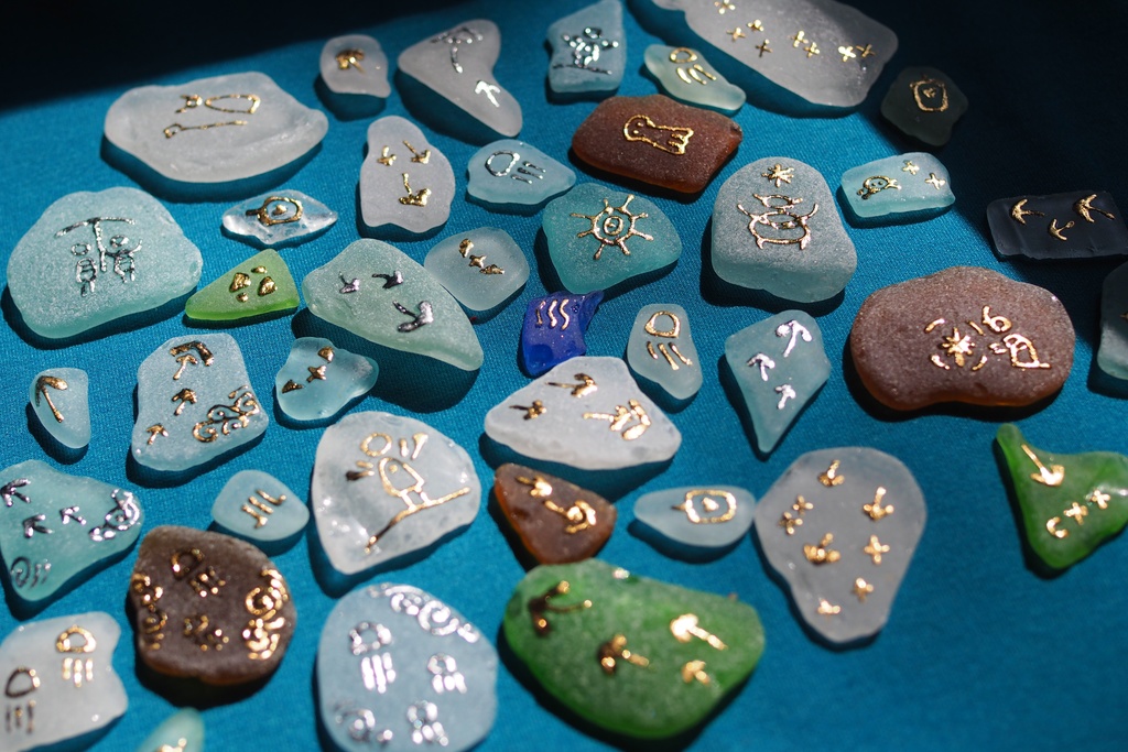 sky壁画風シーグラスオブジェ