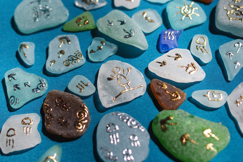 sky壁画風シーグラスオブジェ