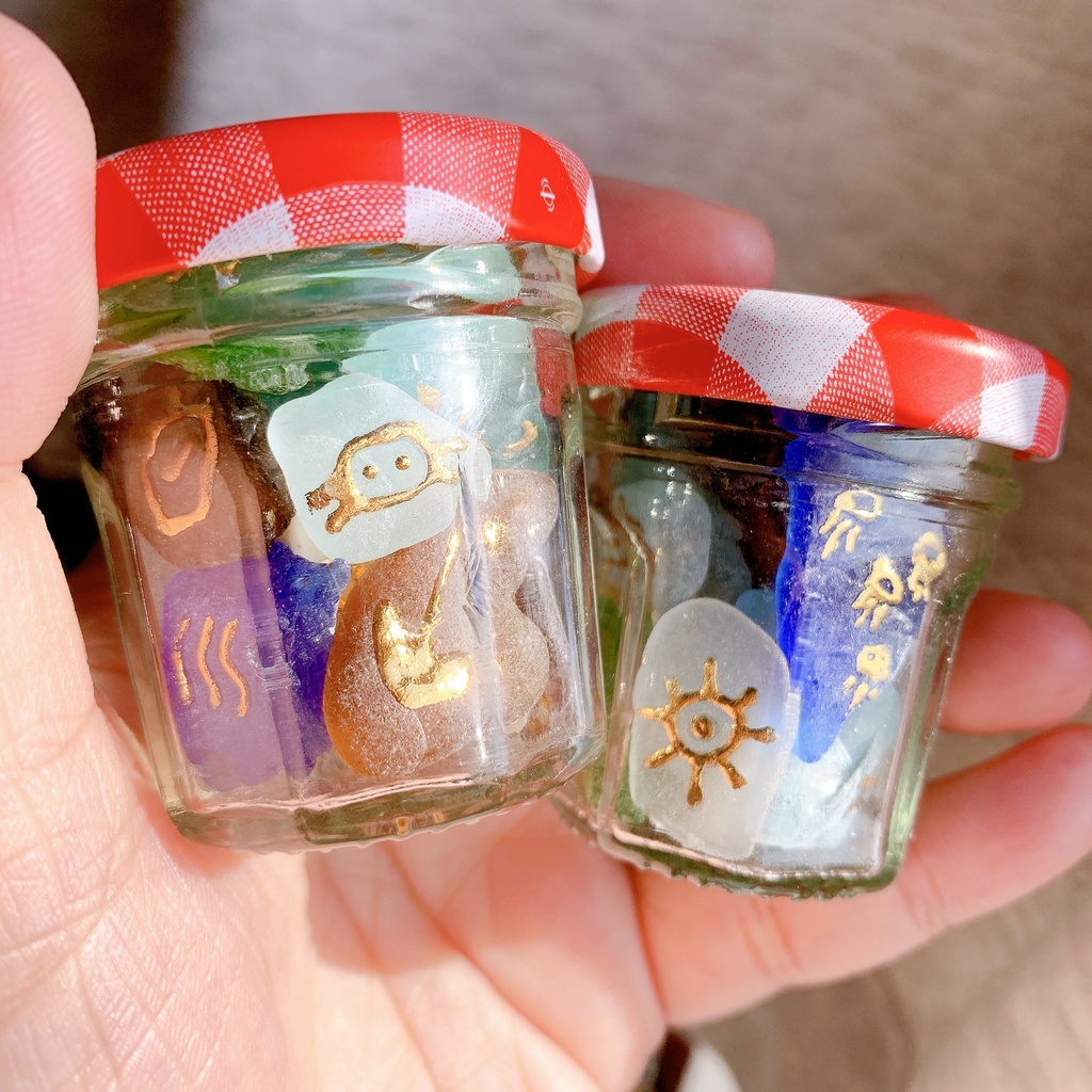 sky壁画風シーグラスオブジェ