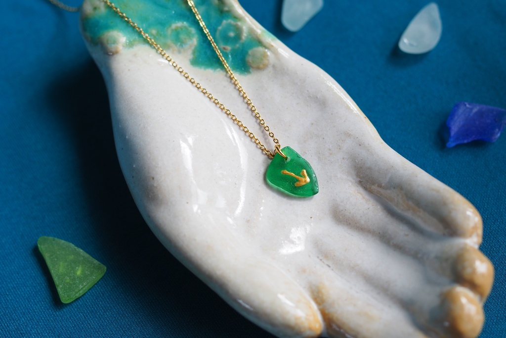 シーグラスネックレス(マンタ)G-9