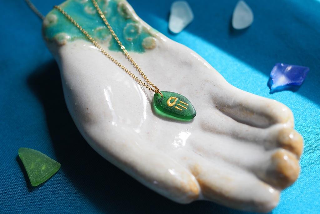 シーグラスネックレス(クラゲ)G-4