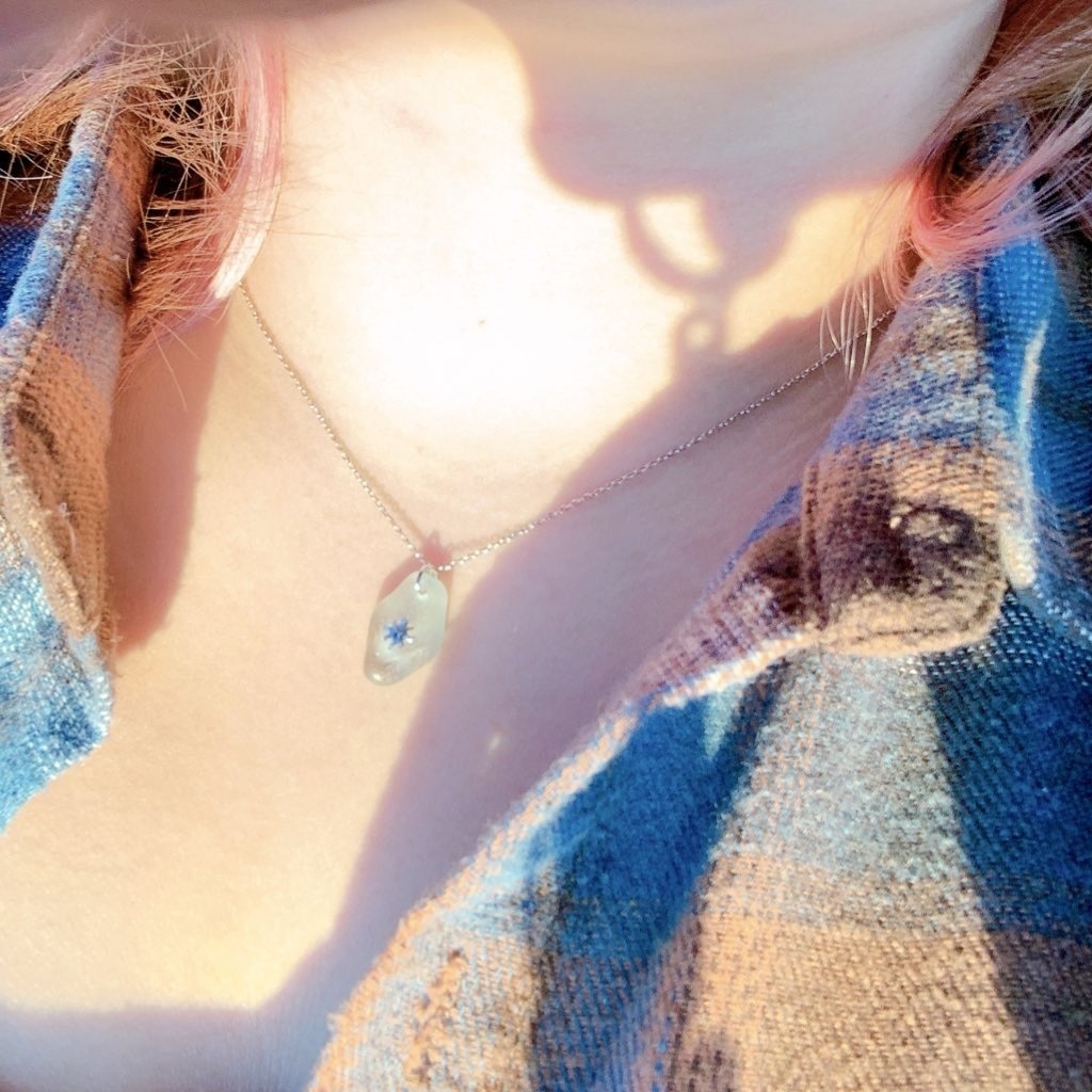 シーグラスネックレス(カニ)S-3