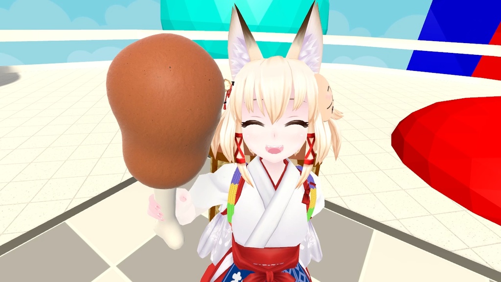 3Dモデル「のびるマンガ肉」+のびるギミック(VRChat用)