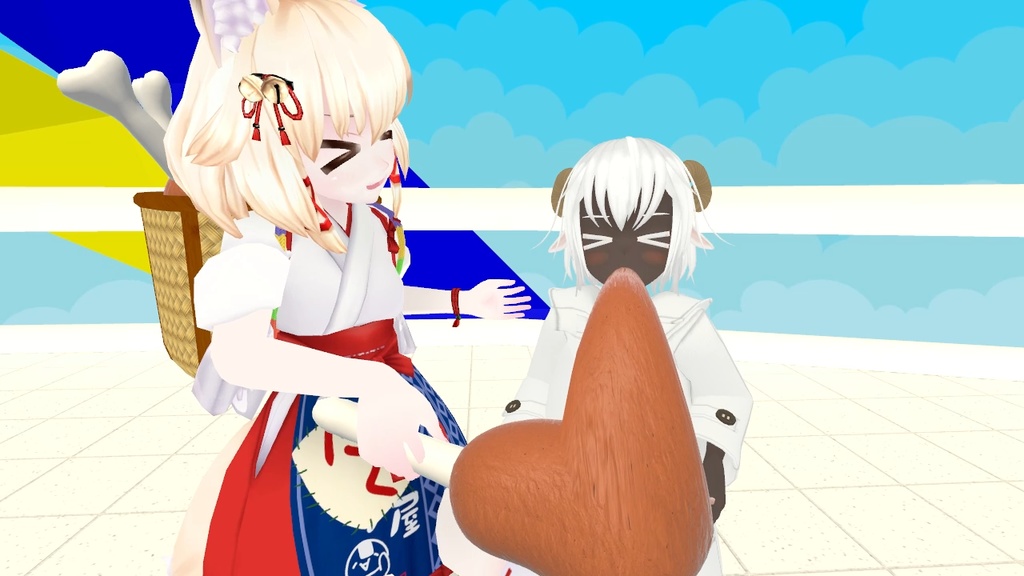 3Dモデル「のびるマンガ肉」+のびるギミック(VRChat用)