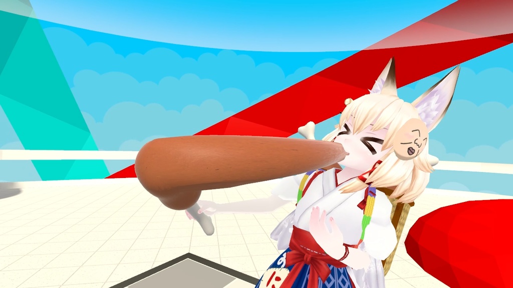 3Dモデル「のびるマンガ肉」+のびるギミック(VRChat用)
