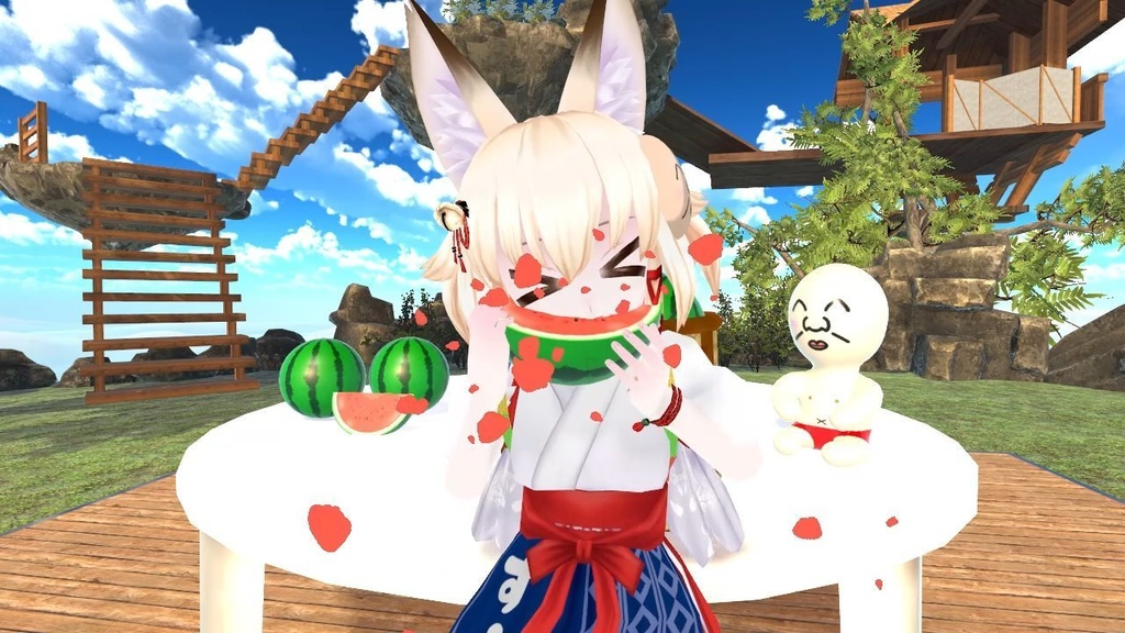 3Dモデル「スイカ」+早食いギミック(VRChat用)