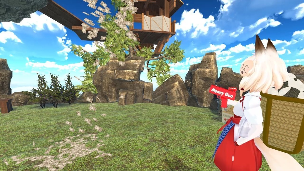 3Dモデル「マネーガン(キャッシュキャノン)」+お札パーティクル