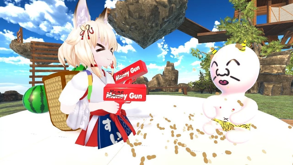 3Dモデル「マネーガン」用アドオン「マメーガン(節分用豆まきガン)」