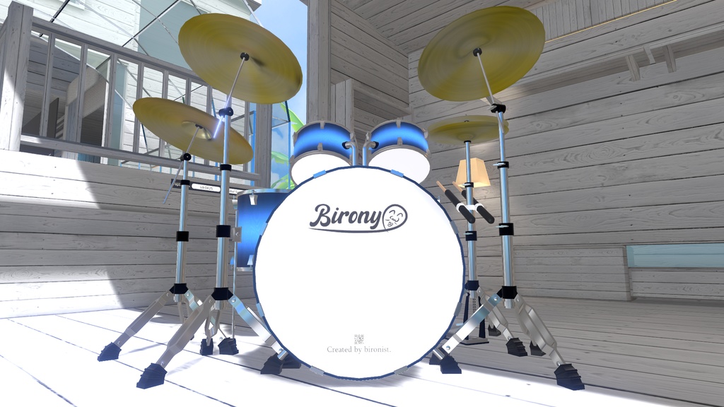 3Dモデル「Birony Drum Kit ドラムキット」+ VRChat Udon用ギミック