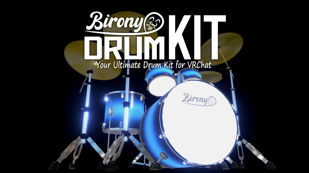 3Dモデル「Birony Drum Kit ドラムキット」+ VRChat Udon用ギミック