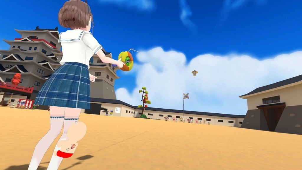 3Dモデル「凧揚げキット Kite Flying Kit」+ VRChat Udon用ギミック