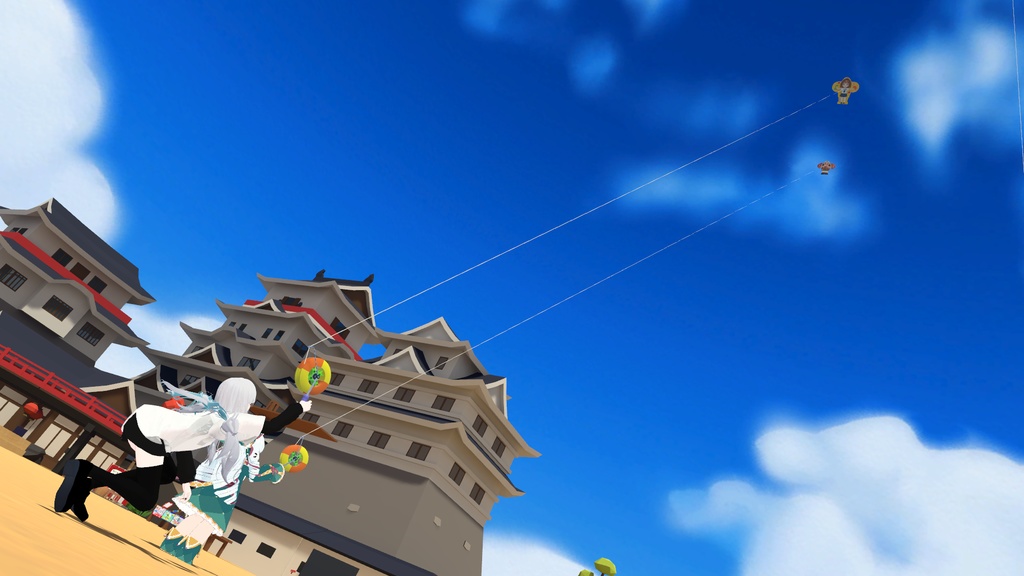 3Dモデル「凧揚げキット Kite Flying Kit」+ VRChat Udon用ギミック