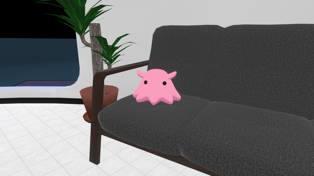 3Dモデル「メンダコのチャーム&ぬい」VRChat想定アクセサリ