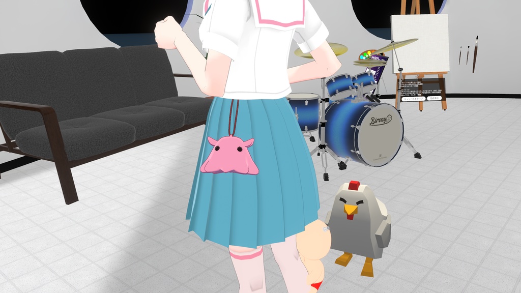 3Dモデル「メンダコのチャーム&ぬい」VRChat想定アクセサリ