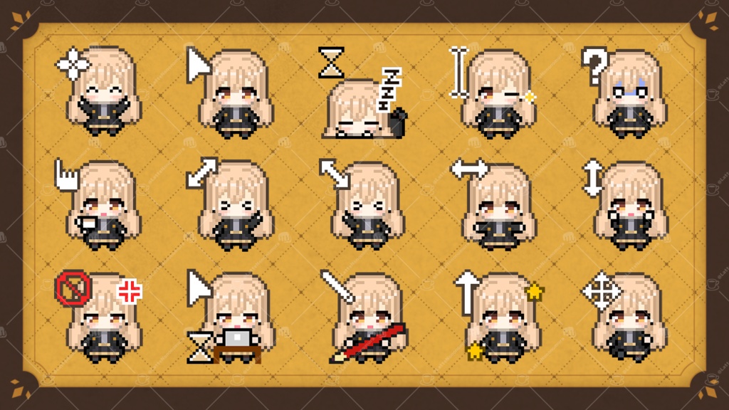 【野々々村ラテ】アニメーションマウスカーソル15種