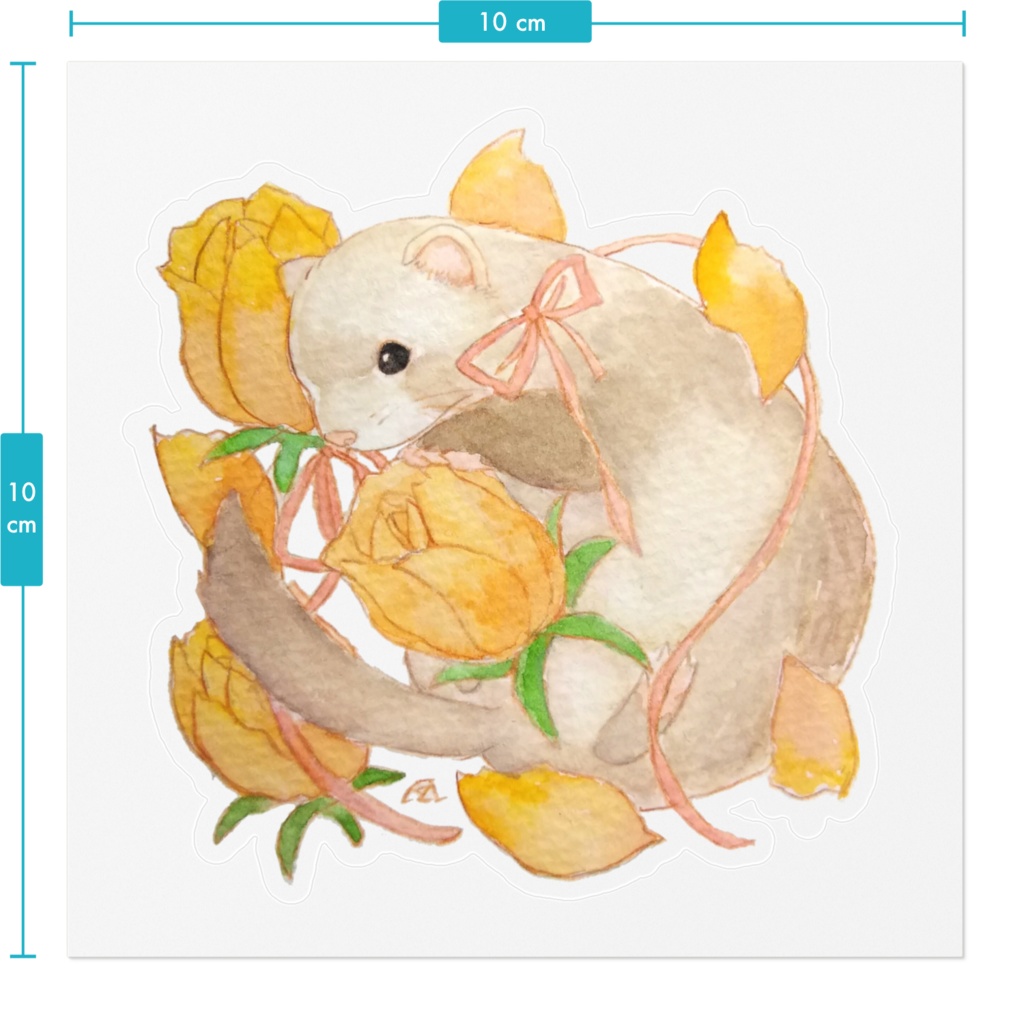 バタースコッチと黄バラステッカー