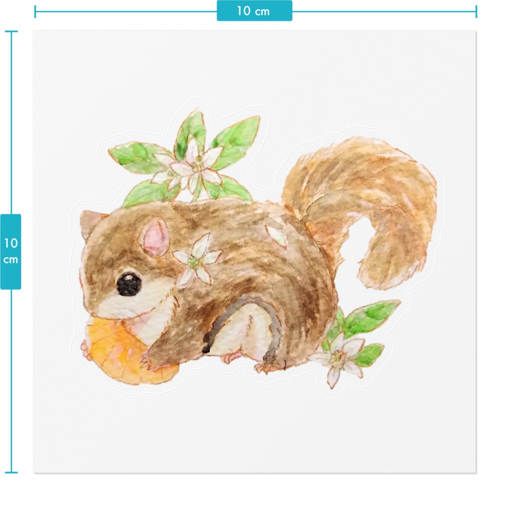 アメリカモモンガとみかんのステッカー