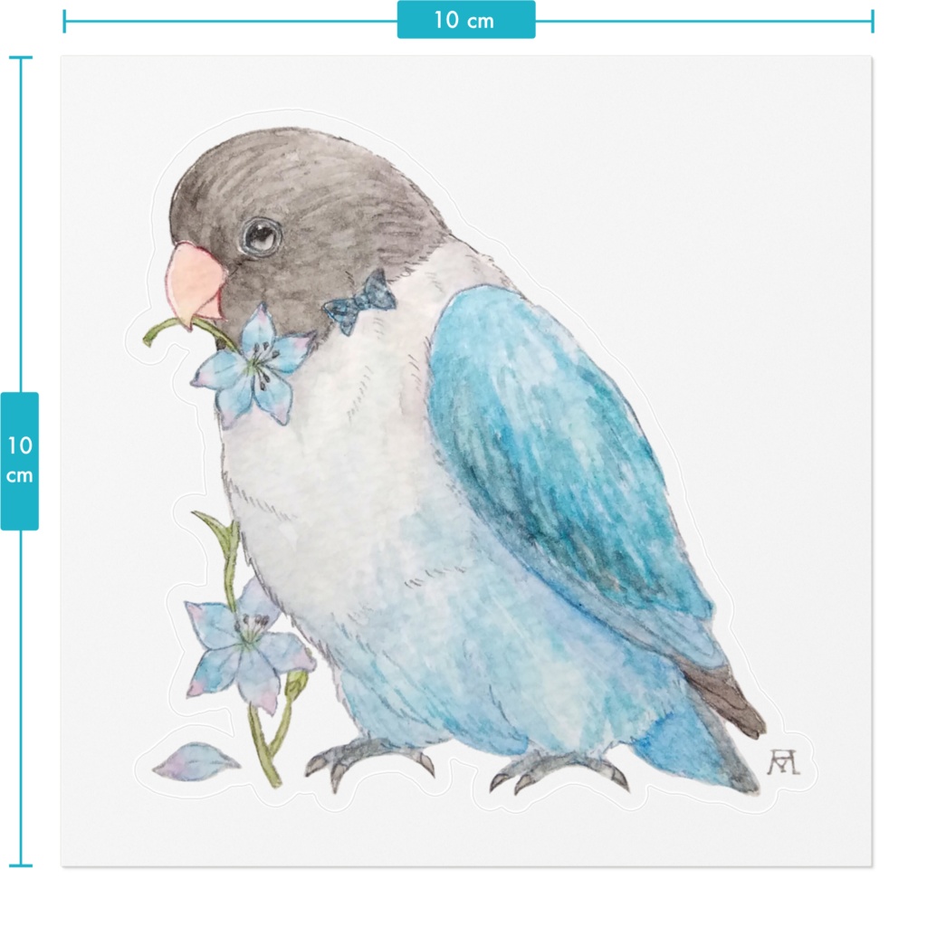 ボタンインコステッカー