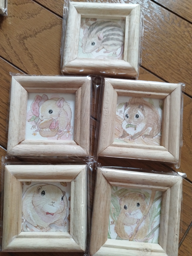 小動物 透明水彩イラスト原画