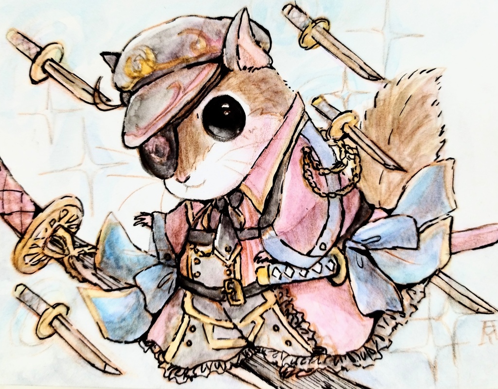FGO 蘭丸X 透明水彩イラスト原画