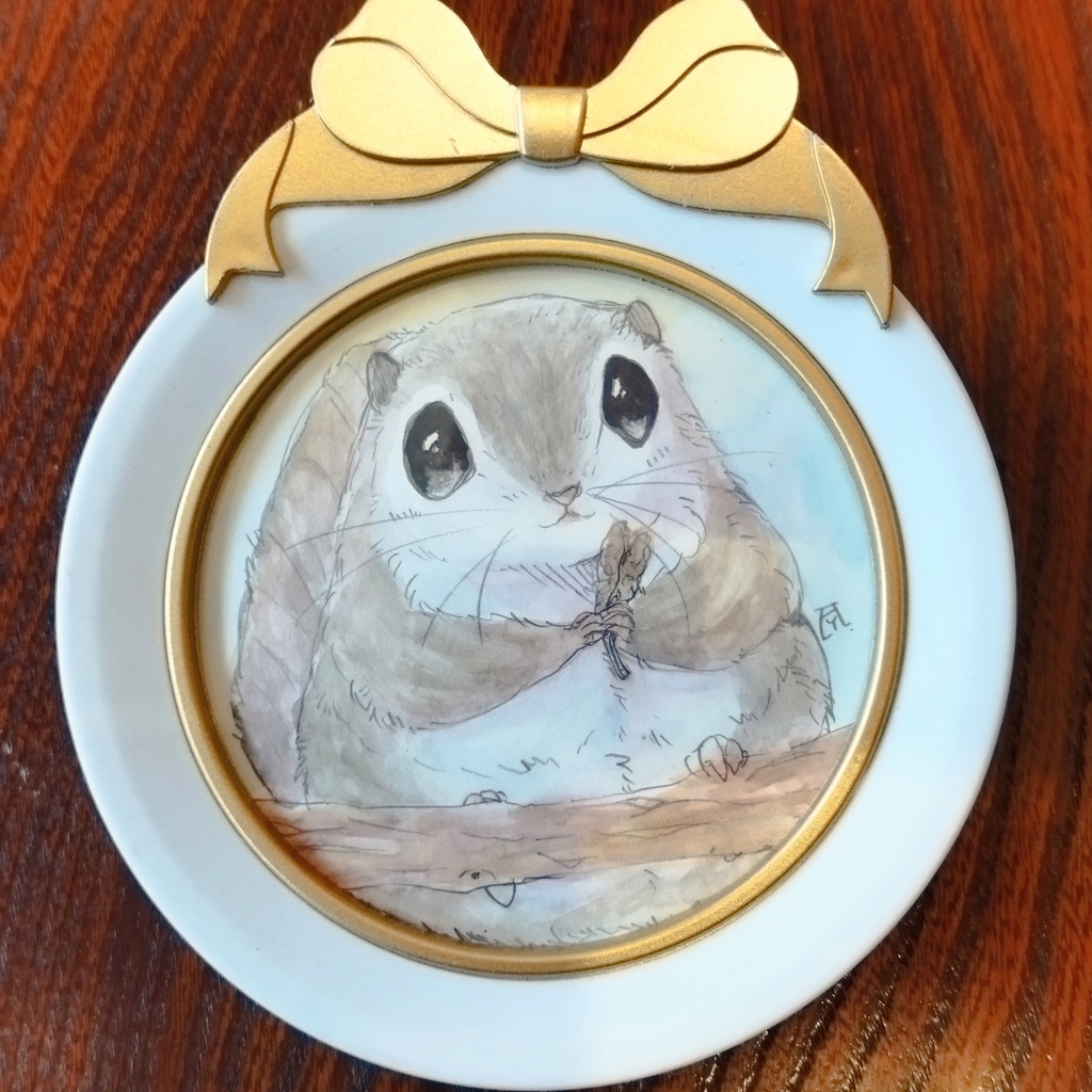 エゾモモンガ/フクロモモンガ 透明水彩イラスト原画