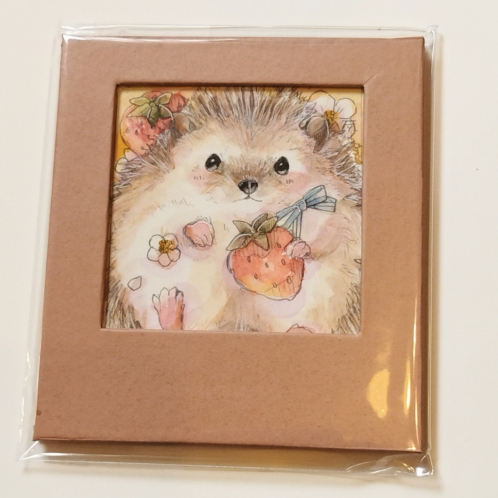 ハリネズミ チンチラ 透明水彩イラスト原画