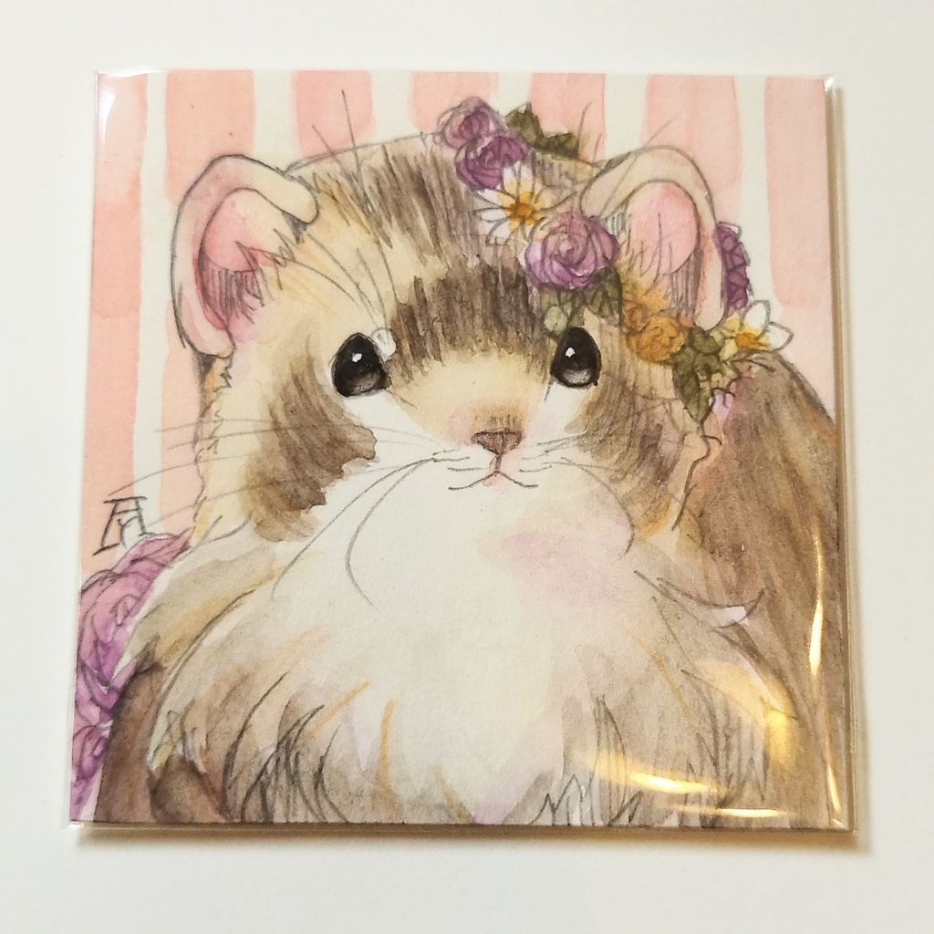 ドローイング 原画 シマエナガ フェレット