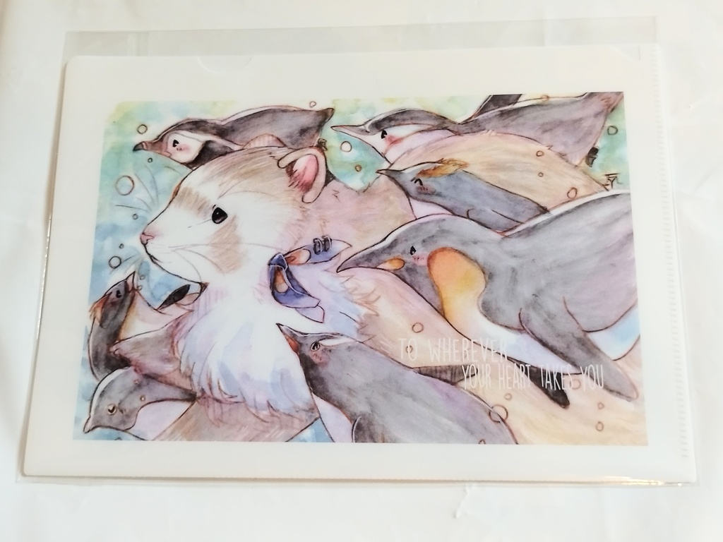 フェレットのフルー 透明水彩 クリアファイル