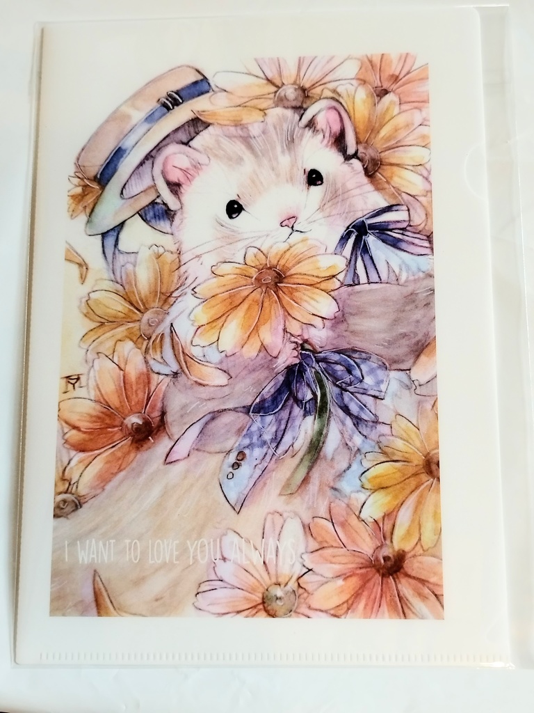 フェレットのフルー 透明水彩 クリアファイル