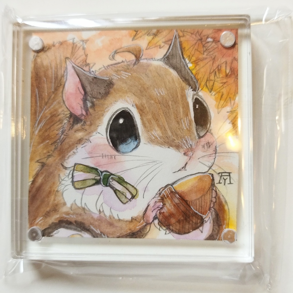 透明水彩イラスト原画 フクロモモンガ キンクマなど