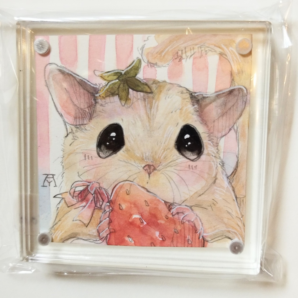 透明水彩イラスト原画 フクロモモンガ キンクマなど