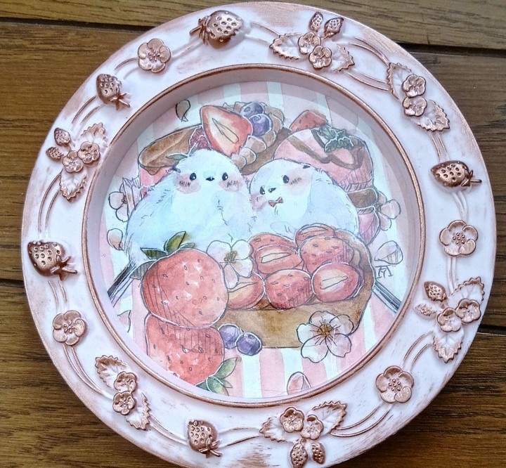 シマエナガ　透明水彩イラスト原画