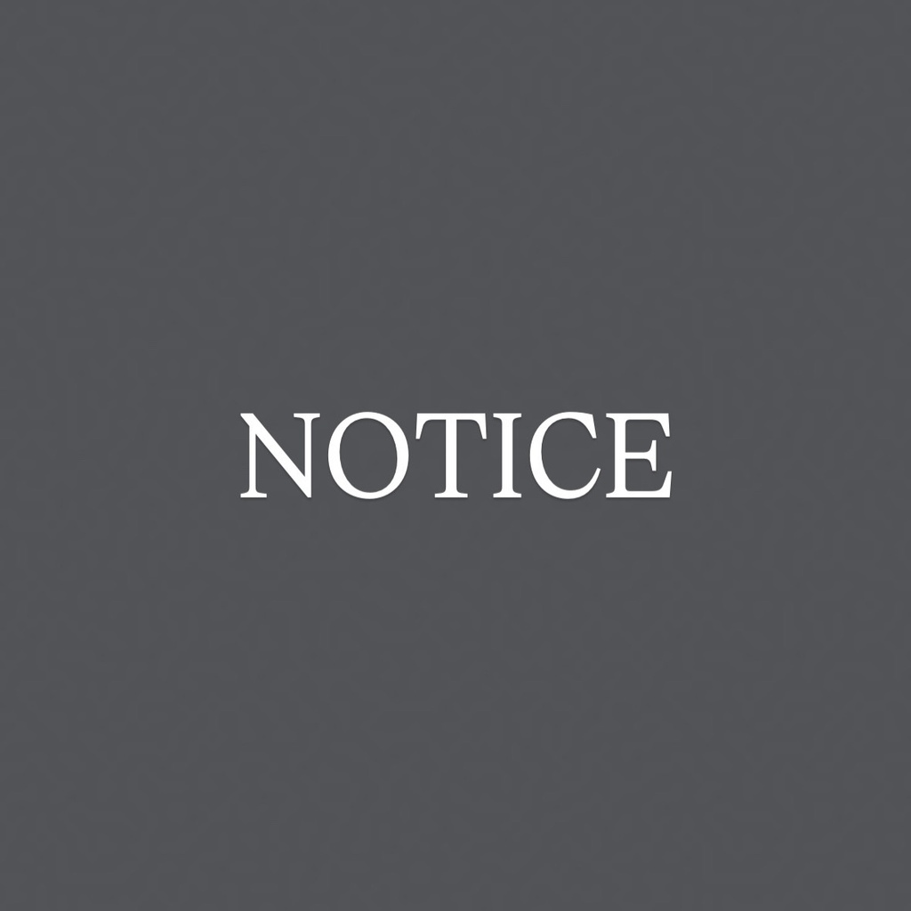 【NOTICE】一部商品の販売停止について