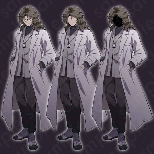 【ミステリー系立ち絵素材】20〜30代男性・医者・博士・研究員・茶髪・差分3種