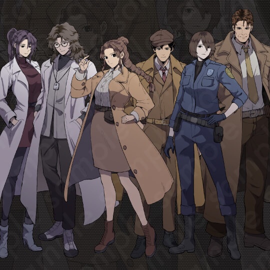 【ミステリー系立ち絵素材】探偵・警察官・医者(博士・研究員)男女セット【6人セット】