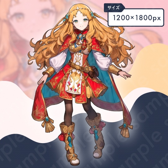 【立ち絵素材】穏やかな雰囲気の金髪王女のイラスト・ファンタジー系・女の子・全身表情10種+α