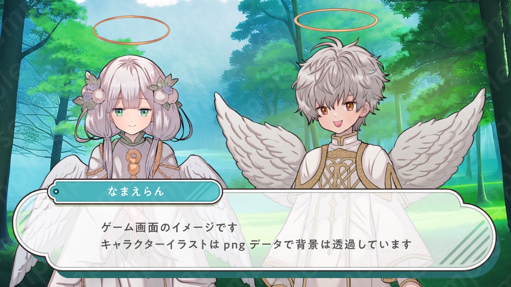 【立ち絵素材】白髪の天使の男の子のイラスト・ファンタジー・人外・全身表情10種+α