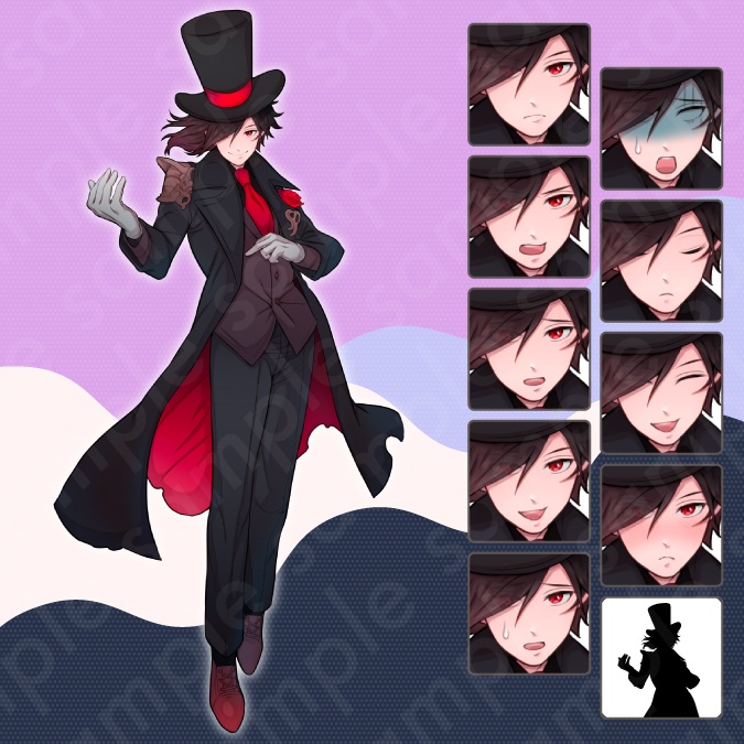 【立ち絵素材6人セット】商人・錬金術師・受付嬢・神父・シスター・マジシャン・バニーガール男女のキャラクターイラスト・ファンタジー・全身表情10種+α