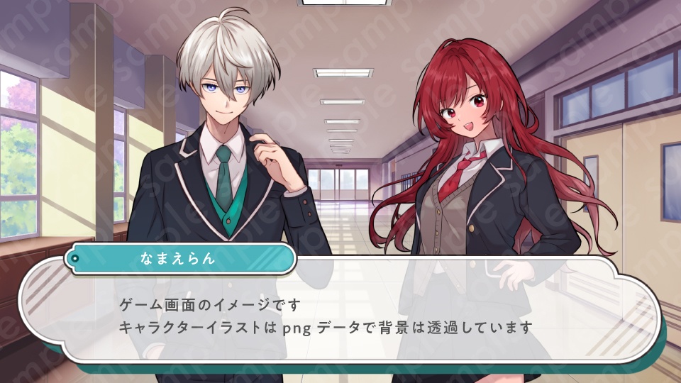 【立ち絵素材5人セット】ブレザーの制服を着た高校生キャラクターイラスト・男性・女性・全身表情10種+α