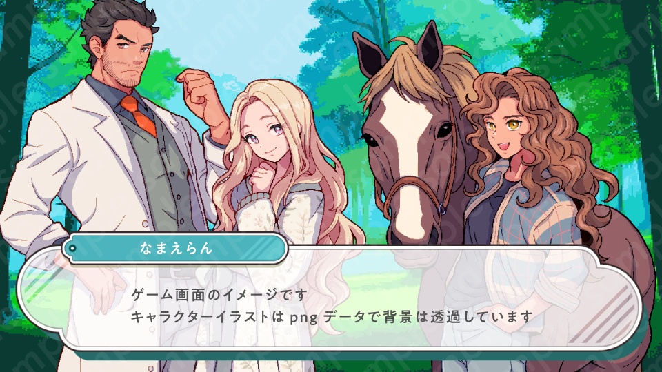 【ドット絵立ち絵素材6人セット】ファンタジーセットC・男性女性キャラクターイラスト・農家・看板娘・町娘・酪農家・牧場主・医者・全身表情10種+α