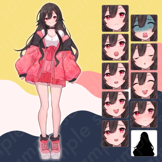 【立ち絵素材6人セット】私服姿などの10代〜20代・男性女性キャラクターイラストセットA・大学生・社会人・全身表情10種+α