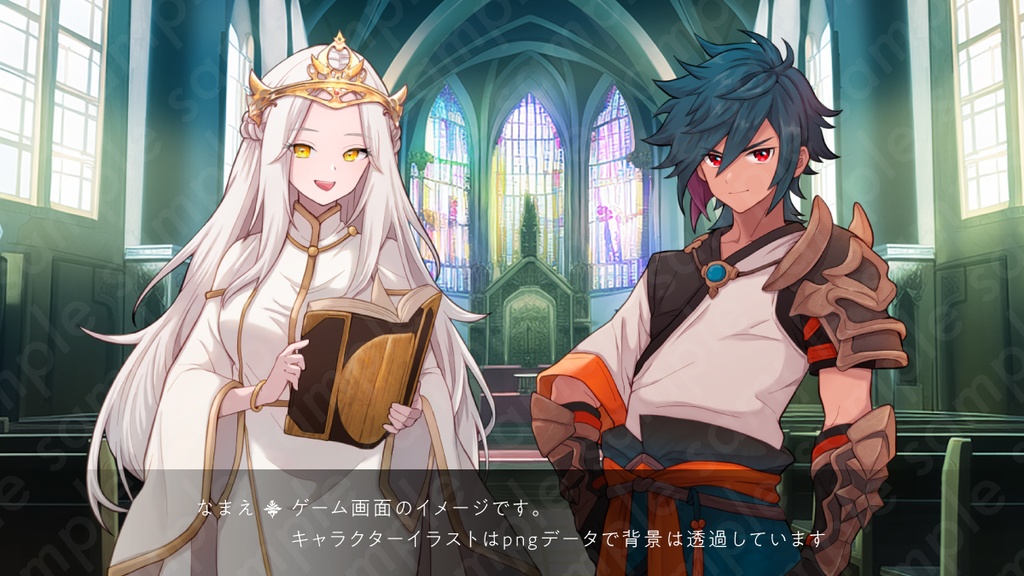 【立ち絵素材】本を持った白髪の聖女風女性のイラスト・ファンタジー・白魔道士・僧侶・全身表情10種+α